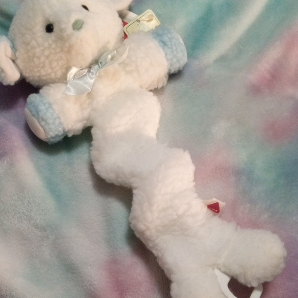 Musical Stretchy Lamb Plush By Dakin In White and Blue - Picture 5 of 10